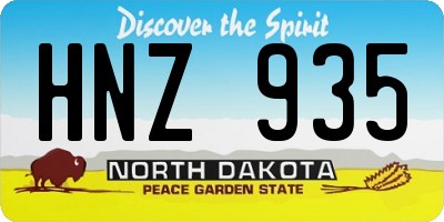 ND license plate HNZ935