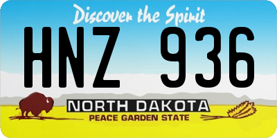 ND license plate HNZ936