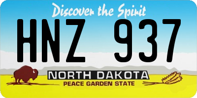 ND license plate HNZ937