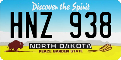 ND license plate HNZ938