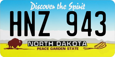 ND license plate HNZ943