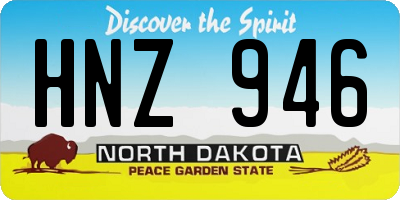 ND license plate HNZ946