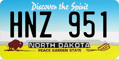 ND license plate HNZ951