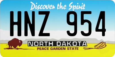 ND license plate HNZ954