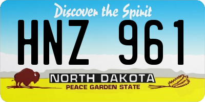 ND license plate HNZ961