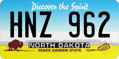 ND license plate HNZ962