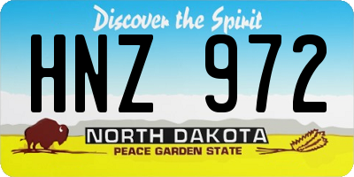 ND license plate HNZ972