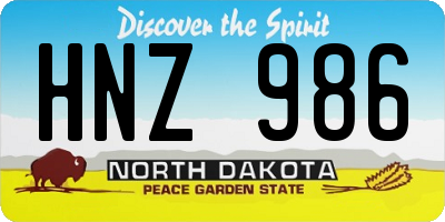 ND license plate HNZ986