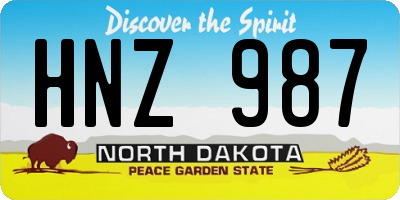 ND license plate HNZ987