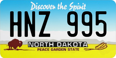 ND license plate HNZ995