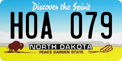 ND license plate HOA079