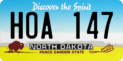 ND license plate HOA147
