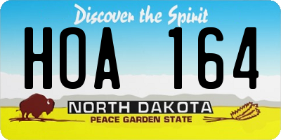 ND license plate HOA164
