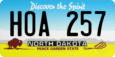 ND license plate HOA257