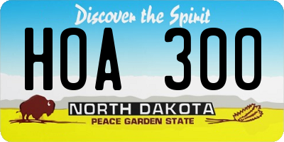 ND license plate HOA300