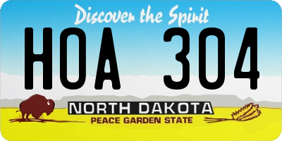 ND license plate HOA304