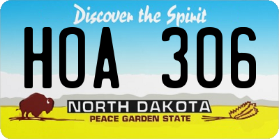ND license plate HOA306