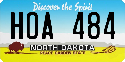 ND license plate HOA484