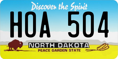 ND license plate HOA504