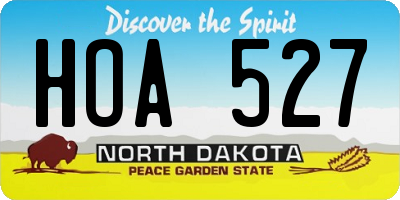 ND license plate HOA527