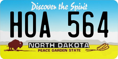 ND license plate HOA564