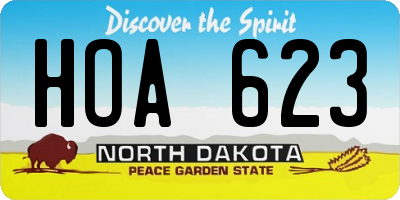ND license plate HOA623