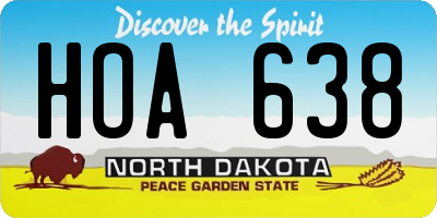 ND license plate HOA638