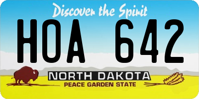 ND license plate HOA642