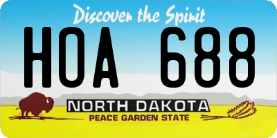 ND license plate HOA688