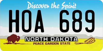 ND license plate HOA689