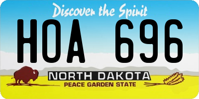 ND license plate HOA696