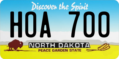 ND license plate HOA700
