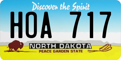 ND license plate HOA717