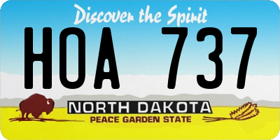 ND license plate HOA737