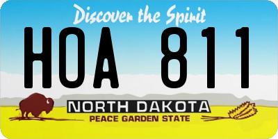 ND license plate HOA811