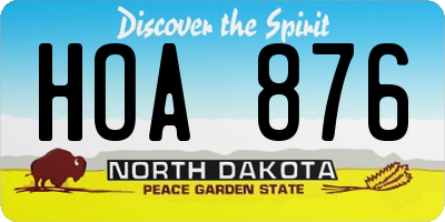 ND license plate HOA876
