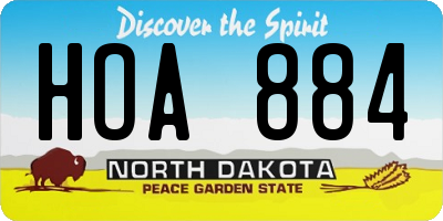 ND license plate HOA884