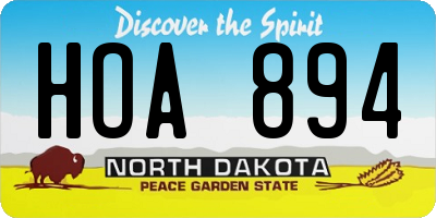 ND license plate HOA894