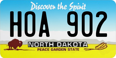 ND license plate HOA902