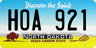 ND license plate HOA921