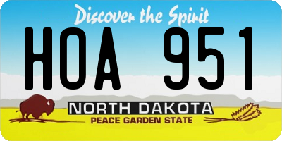 ND license plate HOA951