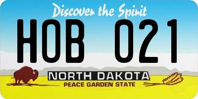 ND license plate HOB021