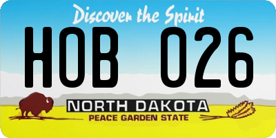 ND license plate HOB026