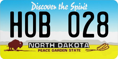 ND license plate HOB028