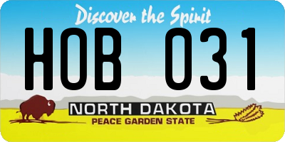 ND license plate HOB031