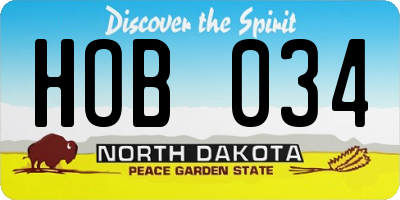 ND license plate HOB034