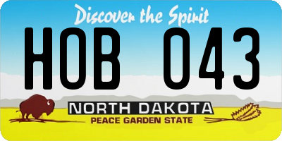 ND license plate HOB043