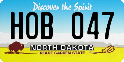 ND license plate HOB047