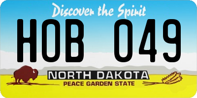 ND license plate HOB049