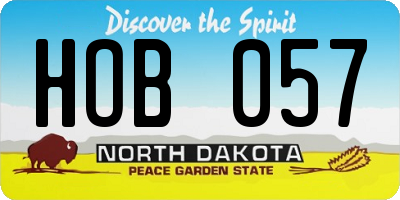 ND license plate HOB057
